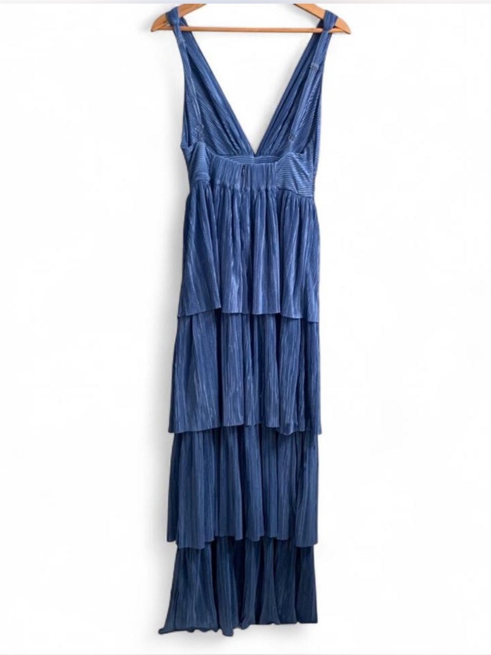 Sabina Musayev Delphina Twist Front Tiered Pleated V-Neck Maxi Dress - Picture 5 of 8